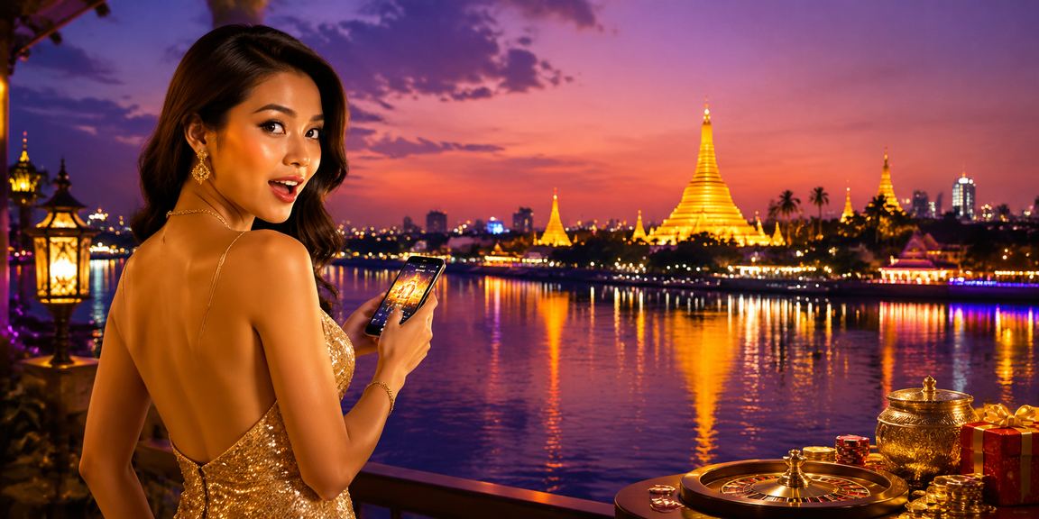 ရန်ကုန်မြို့ရေကြောင်းမြင်ကွင်းနှင့် ဖုန်းမှ စလော့ဂိမ်းကစားခြင်း